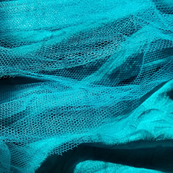 Vintage 1980's prom dress teal green - Picture 5 of 7